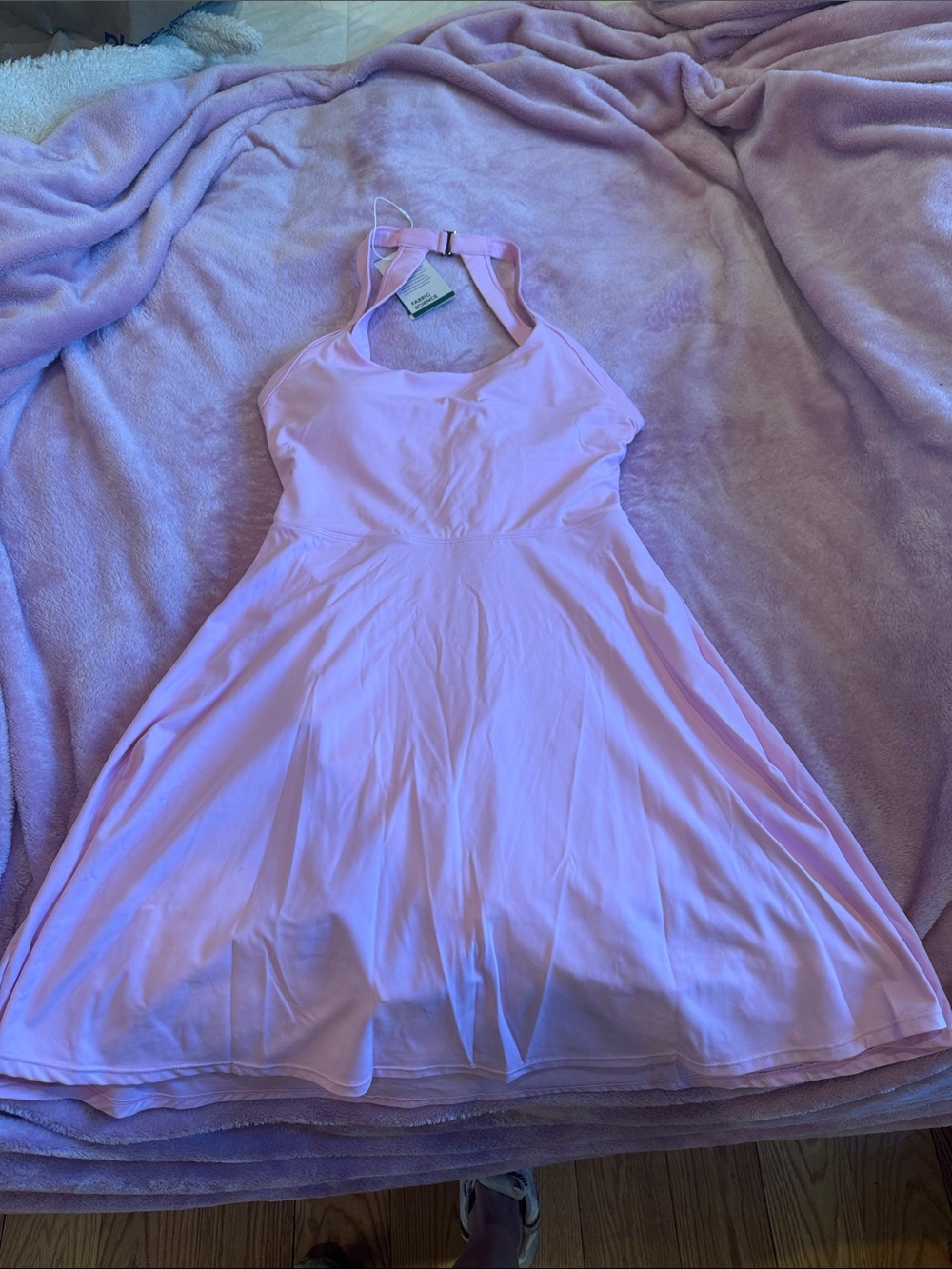 HALARA Light Pink Halter Fit & Flare Dress